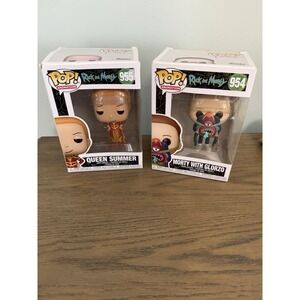 Funko Pop Rick and Morty Queen Summer 955 & Morty w Glorzo 954 Animation Vinyl